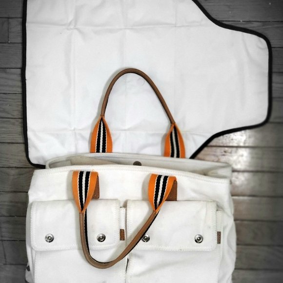 Pottery Barn Canvas Diaper Bag w/ Changing Mat - Picture 1 of 7